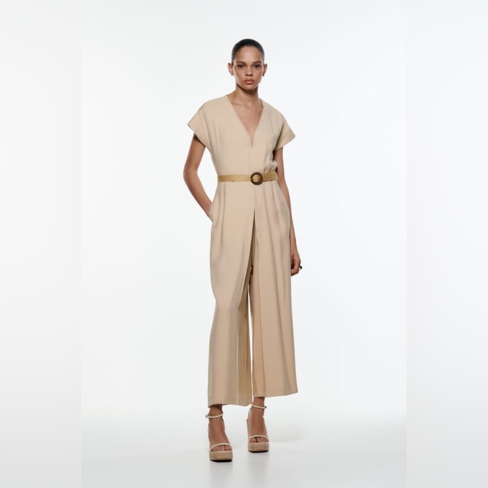 ZARA Rustic Belted Jumpsuit